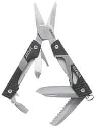 Gerber - 9 Piece, Scissors Multi-Tool Set - Black, 4" OAL, 2-13/32" Closed Length - USA Tool & Supply