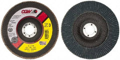 Camel Grinding Wheels - 60 Grit, 6" Disc Diam, 7/8" Center Hole, Type 27 Aluminum Oxide Flap Disc - 10,200 Max RPM, Poly Cotton Backing, Arbor Attaching System, Coated - USA Tool & Supply