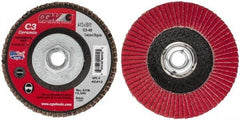Camel Grinding Wheels - 40 Grit, 4-1/2" Disc Diam, 5/8-11 Center Hole, Ceramic Flap Disc - 13,300 Max RPM, Polyester Backing, Arbor Attaching System, Coated - USA Tool & Supply