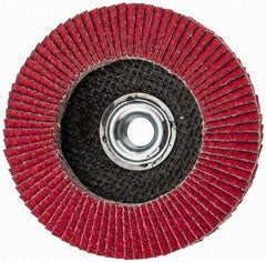 Camel Grinding Wheels - 40 Grit, 4-1/2" Disc Diam, 5/8-11 Center Hole, Ceramic Flap Disc - 13,300 Max RPM, Polyester Backing, Arbor Attaching System, Coated - USA Tool & Supply