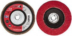 Camel Grinding Wheels - 40 Grit, 5" Disc Diam, 5/8-11 Center Hole, Ceramic Flap Disc - 12,200 Max RPM, Polyester Backing, Arbor Attaching System, Coated - USA Tool & Supply