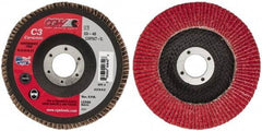Camel Grinding Wheels - 40 Grit, 5" Disc Diam, 7/8" Center Hole, Ceramic Flap Disc - 12,200 Max RPM, Polyester Backing, Arbor Attaching System, Coated - USA Tool & Supply