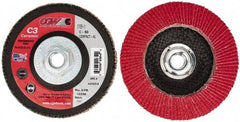 Camel Grinding Wheels - 60 Grit, 5" Disc Diam, 5/8-11 Center Hole, Ceramic Flap Disc - 12,200 Max RPM, Polyester Backing, Arbor Attaching System, Coated - USA Tool & Supply