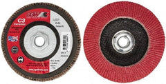 Camel Grinding Wheels - 80 Grit, 5" Disc Diam, 5/8-11 Center Hole, Ceramic Flap Disc - 12,200 Max RPM, Polyester Backing, Arbor Attaching System, Coated - USA Tool & Supply