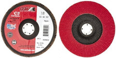 Camel Grinding Wheels - 60 Grit, 7" Disc Diam, 7/8" Center Hole, Type 27 Ceramic Flap Disc - 8,600 Max RPM, Polyester Backing, Arbor Attaching System, Coated - USA Tool & Supply