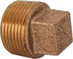 Merit Brass - Class 125, 2" Internal Pipe, Lead Free Brass Square Head Plug - MNPT - USA Tool & Supply