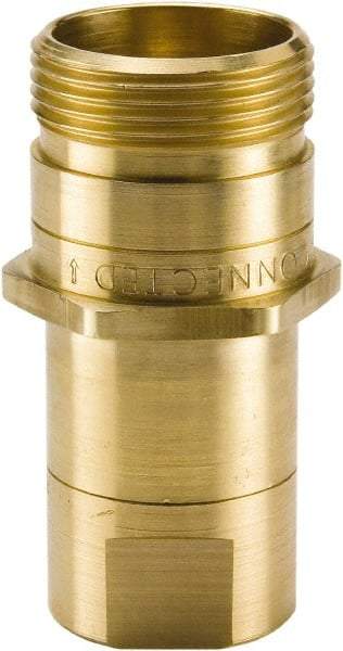 Parker - 1-1/2 FNPT Brass Hydraulic Hose Female Pipe Thread Nipple - 2,500 psi, 100 GPM - USA Tool & Supply