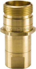 Parker - 3/4 NPTF Brass Hydraulic Hose Female Pipe Thread Nipple - 3,000 psi, 28 GPM - USA Tool & Supply