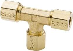 Parker - 5/8" OD, Brass Union Tee - 150 Max Working psi, -65 to 250°F, Comp x Comp x Comp Ends - USA Tool & Supply