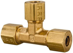 Parker - 1/4" OD, Brass Union Tee - 300 Max Working psi, -65 to 250°F, Comp x Comp x Comp Ends - USA Tool & Supply