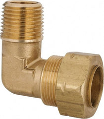 Parker - 3/4" OD, Brass Male Elbow - 550 Max Working psi, -65 to 250°F, Comp x MNPT Ends - USA Tool & Supply