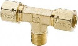Parker - 3/4" OD, Brass Male Branch Tee - 550 Max Working psi, -65 to 250°F, Comp x Comp x MNPT Ends - USA Tool & Supply
