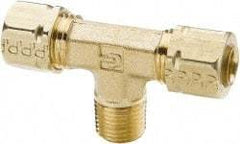 Parker - 3/4" OD, Brass Male Branch Tee - 550 Max Working psi, -65 to 250°F, Comp x Comp x MNPT Ends - USA Tool & Supply