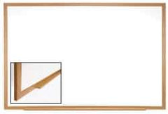 Ghent - 48-5/8" High x 72-5/8" Wide Porcelain on Steel Magnetic Marker Board with Wood Frame - Wood Frame, 1-3/4" Deep - USA Tool & Supply