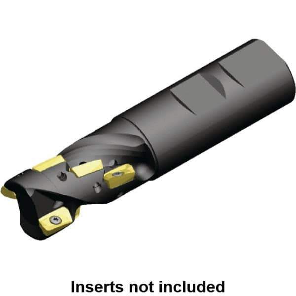 Kennametal - 20mm Cut Diam, 27.74mm Max Depth of Cut, 20mm Shank Diam, 87mm OAL, Indexable Square Shoulder Helical End Mill - ED.T 10T3.. Inserts, Weldon Shank, 0° Lead Angle, Through Coolant, Series Mill 1-10 - USA Tool & Supply