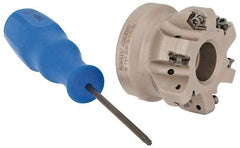 Iscar - 1.628" Cut Diam, 3/4" Arbor Hole, 0.08" Max Depth of Cut, 30° Indexable Chamfer & Angle Face Mill - 6 Inserts, H600 WXCU 05 Insert, Right Hand Cut, 6 Flutes, Through Coolant, Series Helido - USA Tool & Supply