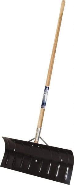 True Temper - 24 Inch Wide Blade x 11 Inch High Blade Pusher Snow Shovel - 45 Inch Long Wood Handle - USA Tool & Supply