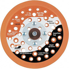 Dynabrade - 5" Diam Hook & Loop Disc Backing Pad - 5/16" Shank Diam, Medium Density, 13,000 RPM - USA Tool & Supply