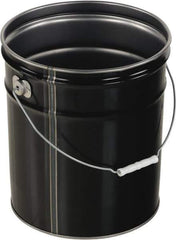 Vestil - 5 Gal Black Steel Pail - 13-3/8" High - USA Tool & Supply