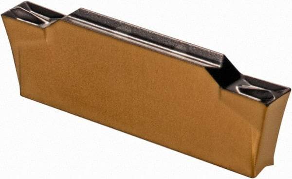 Iscar - 24GDMW Grade IC254, 2.4mm Cutting Width Carbide Grooving Insert - 18mm Max Depth of Cut, Neutral, 0.18mm Corner Radius, TiN Finish - USA Tool & Supply