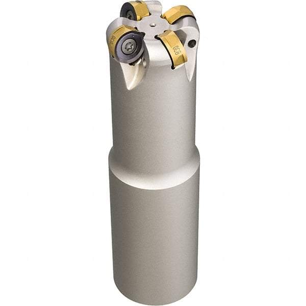 Iscar - 1-1/2" Cut Diam, 0.34" Max Depth, 1/2" Arbor Hole, 5 Inserts, H400 RNHU Insert Style, Indexable Copy Face Mill - H400 FR-12 Cutter Style, 1.38" High, Through Coolant, Series Helido - USA Tool & Supply