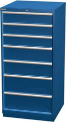 LISTA - 7 Drawer, Modular Storage Cabinet - Steel, 28-1/4" Wide x 28-1/2" Deep x 59-1/2" High, Blue - USA Tool & Supply