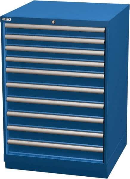 LISTA - 10 Drawer, Modular Storage Cabinet - Steel, 28-1/4" Wide x 28-1/2" Deep x 41-3/4" High, Blue - USA Tool & Supply