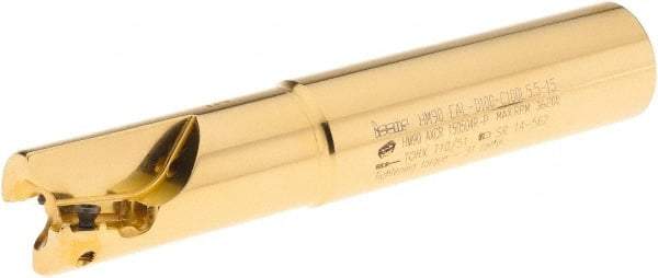 Iscar - 1" Cut Diam, 0.531" Max Depth of Cut, 1" Shank Diam, 5-1/2" OAL, Indexable Square Shoulder End Mill - Cylindrical Shank, 90° Lead Angle, Through Coolant, Series Helialu - USA Tool & Supply