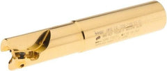 Iscar - 1" Cut Diam, 0.531" Max Depth of Cut, 1" Shank Diam, 5-1/2" OAL, Indexable Square Shoulder End Mill - Cylindrical Shank, 90° Lead Angle, Through Coolant, Series Helialu - USA Tool & Supply