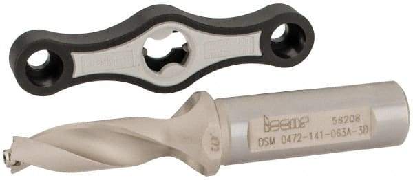 Iscar - 0.472 to 0.508" Diam, 3xD, 1.41" Max Depth, 5/8" Shank Diam, 3.97" OAL, Replaceable Tip Drill - IDK, IDM, IDN, IDP Insert, DSM Toolholder, Series ChamDrillJet - USA Tool & Supply