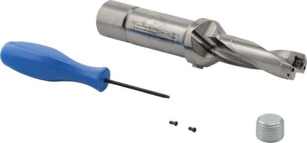 Iscar - 2-1/4" Max Drill Depth, 3xD, 3/4" Diam, Indexable Insert Drill - 1" Shank Diam, Straight Shank - USA Tool & Supply