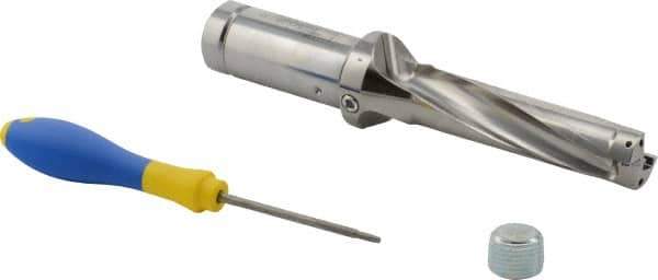 Iscar - 4" Max Drill Depth, 4xD, 1" Diam, Indexable Insert Drill - 1-1/4" Shank Diam, Whistle Notch Shank - USA Tool & Supply