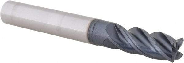 Iscar - 8mm, 4 Flute, Single End, Solid Carbide, Corner Chamfer End Mill - 63mm OAL, 38° Helix, Right Hand Flute, 18mm LOC, Right Hand Cut - USA Tool & Supply