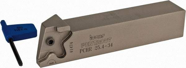 Iscar - PCH, Right Hand, 0.394" Max Depth of Cut, 0.059 to 0.157" Groove Width, Indexable Grooving Tool Holder - PENTA 34.. Insert Compatibility, 1" Shank Height, 1" Shank Width, 5-1/2" OAL - USA Tool & Supply