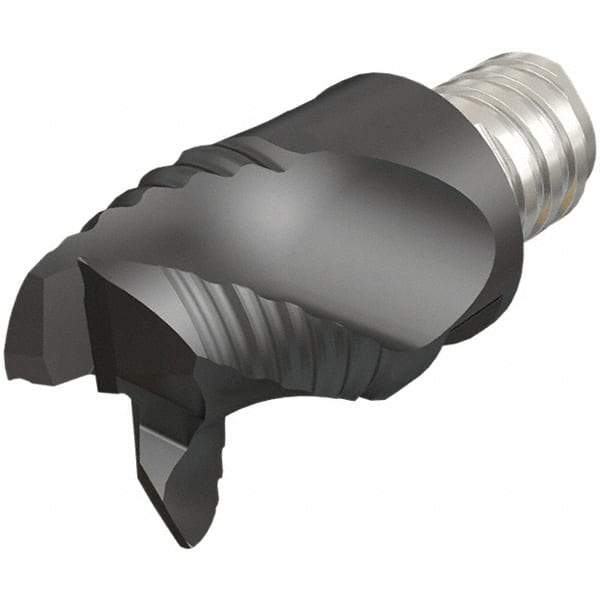 Iscar - MM ERA Grade IC08 Carbide End Milling Tip Insert - Uncoated, 3 Flutes, 3/8" Cutting Diam, 1/4" Depth of Cut, 0.51" Extension, 0.008" Cnr Rad, 45° Helix - USA Tool & Supply