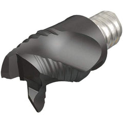 Iscar - MM ERA Grade IC08 Carbide End Milling Tip Insert - Uncoated, 3 Flutes, 3/8" Cutting Diam, 1/4" Depth of Cut, 0.51" Extension, 0.008" Cnr Rad, 45° Helix - USA Tool & Supply