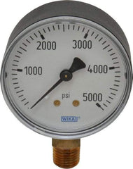 Wika - 2-1/2" Dial, 1/4 Thread, 0-5,000 Scale Range, Pressure Gauge - Lower Connection Mount, Accurate to 3-2-3% of Scale - USA Tool & Supply