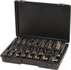 Interstate - 9/16 to 1-1/2", 135° Point, Oxide Finish, Cobalt Reduced Shank Drill Bit Set - USA Tool & Supply