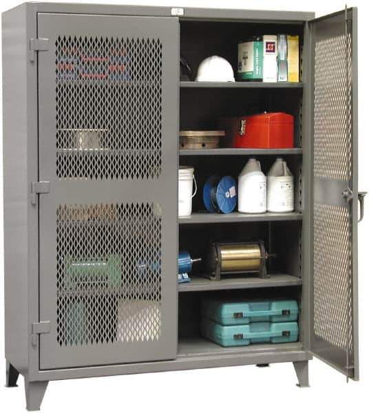 Strong Hold - 4 Shelf Visible Storage Cabinet - Steel, 36" Wide x 24" Deep x 72" High, Dark Gray - USA Tool & Supply