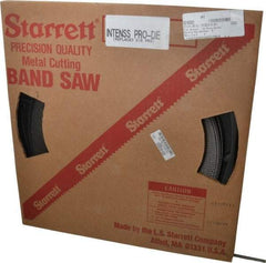 Starrett - 3/8" x 100' x 0.025" Bi-Metal Band Saw Blade Coil Stock - 10 to 14 TPI, Toothed Edge, Straight Form, Raker Set, No Rake Angle, Variable Pitch, Contour Cutting - USA Tool & Supply