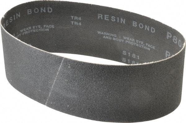 Made in USA - 3" Wide x 21" OAL, 80 Grit, Silicon Carbide Abrasive Belt - Silicon Carbide, Medium, Coated, X/Y Weighted Cloth Backing, Wet/Dry, Series S181 - USA Tool & Supply