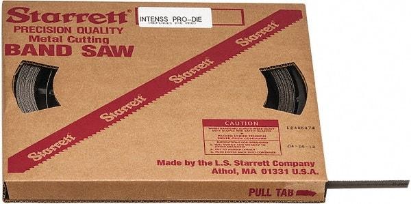 Starrett - 1/2" x 100' x 0.025" Bi-Metal Band Saw Blade Coil Stock - 10 to 14 TPI, Toothed Edge, Straight Form, Raker Set, No Rake Angle, Variable Pitch, Contour Cutting - USA Tool & Supply