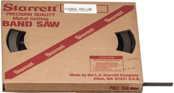 Starrett - 1/2" x 100' x 0.025" Bi-Metal Band Saw Blade Coil Stock - 14 to 18 TPI, Toothed Edge, Straight Form, Wavy Set, No Rake Angle, Variable Pitch, Contour Cutting - USA Tool & Supply