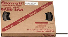 Starrett - 1/2" x 100' x 0.025" Bi-Metal Band Saw Blade Coil Stock - 14 to 18 TPI, Toothed Edge, Straight Form, Wavy Set, No Rake Angle, Variable Pitch, Contour Cutting - USA Tool & Supply