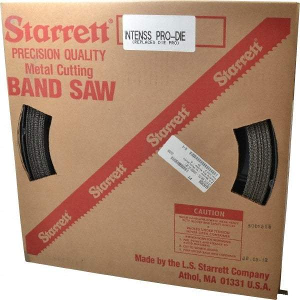 Starrett - 1/2" x 100' x 0.035" Bi-Metal Band Saw Blade Coil Stock - 8 to 12 TPI, Toothed Edge, Straight Form, Raker Set, No Rake Angle, Variable Pitch, Contour Cutting - USA Tool & Supply