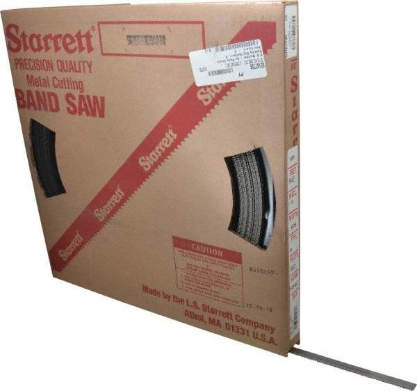 Starrett - 1/2" x 100' x 0.035" Bi-Metal Band Saw Blade Coil Stock - 10 TPI, Toothed Edge, Straight Form, Raker Set, No Rake Angle, Constant Pitch, Contour Cutting - USA Tool & Supply