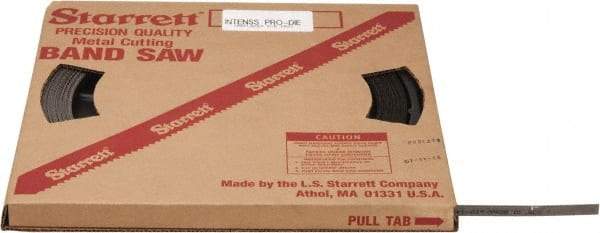 Starrett - 1/2" x 100' x 0.035" Bi-Metal Band Saw Blade Coil Stock - 10 to 14 TPI, Toothed Edge, Straight Form, Raker Set, No Rake Angle, Variable Pitch, Contour Cutting - USA Tool & Supply