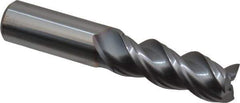 Niagara Cutter - 5/8", 1-5/8" LOC, 5/8" Shank Diam, 3-1/2" OAL, 3 Flute, Solid Carbide Square End Mill - Single End, TiCN Finish, Spiral Flute, 45° Helix, Centercutting, Right Hand Cut, Right Hand Flute, Series A345 - USA Tool & Supply