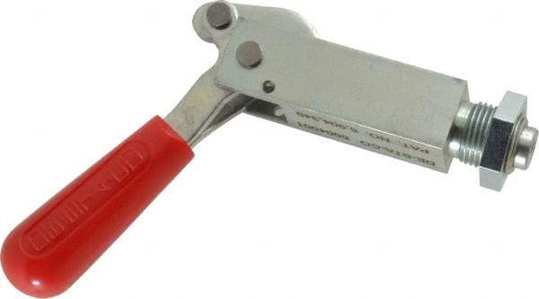 De-Sta-Co - 450 Lb Load Capacity, Mounting Plate Base, Carbon Steel, Standard Straight Line Action Clamp - 1/2" Plunger Diam, Straight Handle - USA Tool & Supply