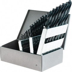 Triumph Twist Drill - 1/16 to 1/2", 118° Point, Black Oxide Finish, High Speed Steel Jobber Length Drill Bit Set - USA Tool & Supply